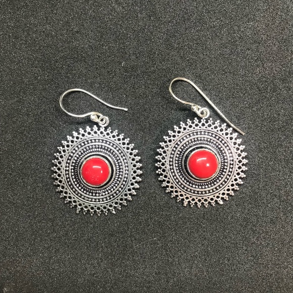 Bohemian Silver Earrings - Picture 2 of 5